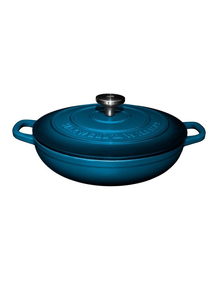 Cast Iron Braiser 27cm/3.3L in Midnight Blue