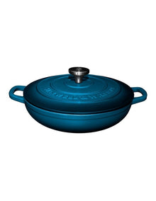 Cast Iron Braiser 27cm/3.3L in Midnight Blue