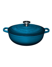 Cast Iron Round Casserole 26cm/4L in Midnight Blue