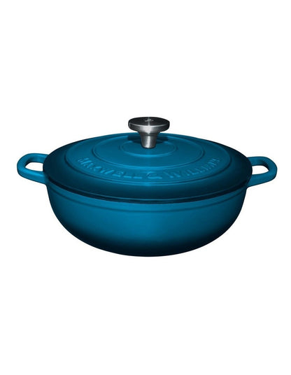 Cast Iron Round Casserole 26cm/4L in Midnight Blue