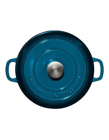 Cast Iron Round Casserole 26cm/4L in Midnight Blue