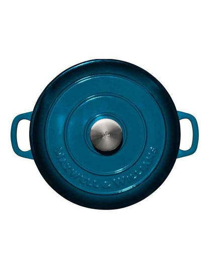 Cast Iron Round Casserole 26cm/4L in Midnight Blue
