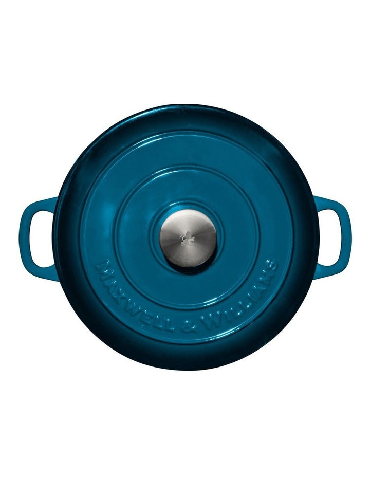 Cast Iron Round Casserole 26cm/4L in Midnight Blue