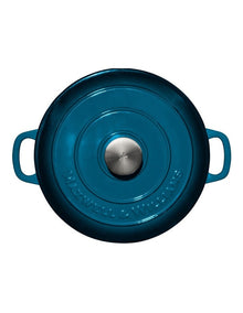 Cast Iron Round Casserole 26cm/4L in Midnight Blue
