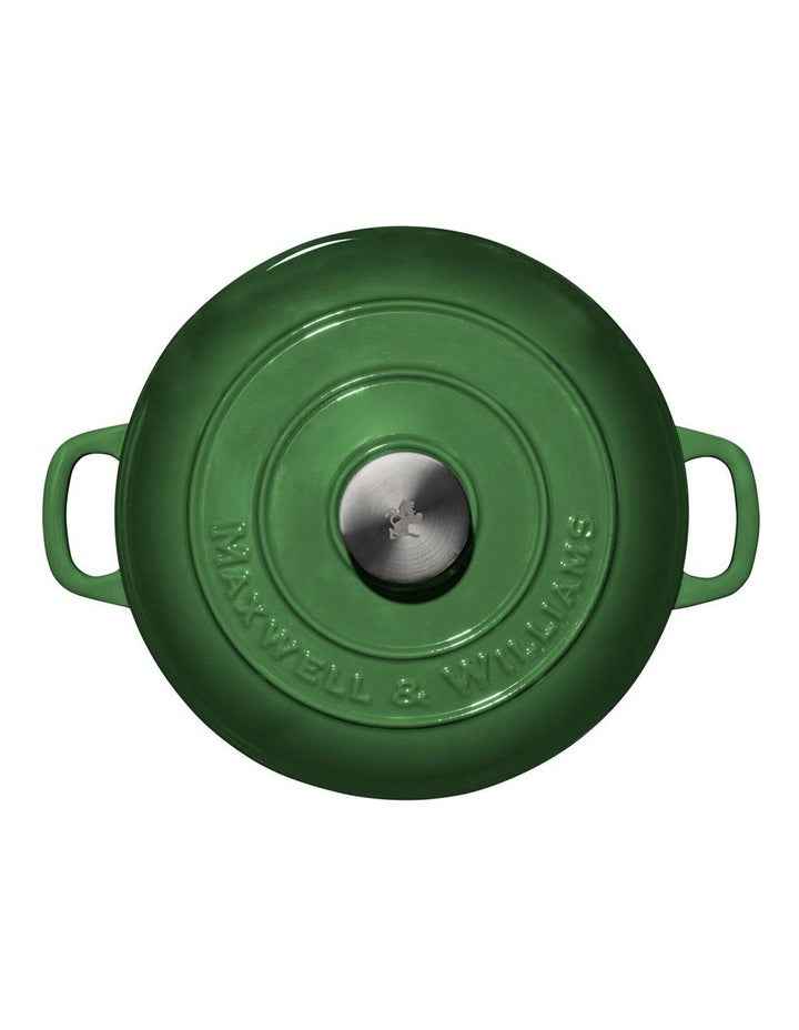 Cast Iron Round Casserole Gift Boxed 24cm/3.3L in English Racing Green