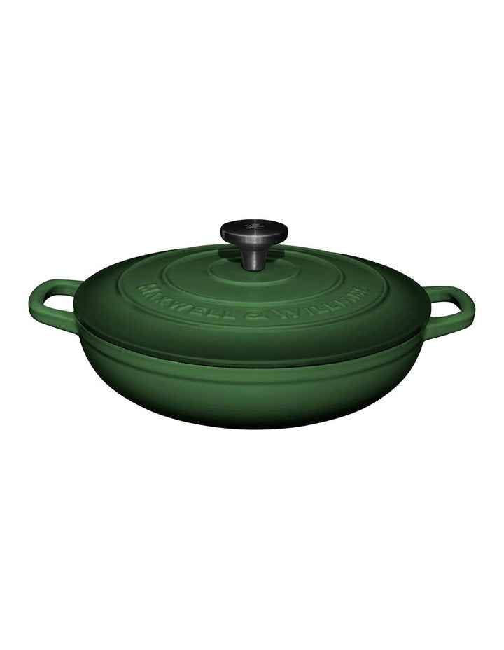 Cast Iron Braiser 27cm/3.3L Gift Boxed in English Racing Green