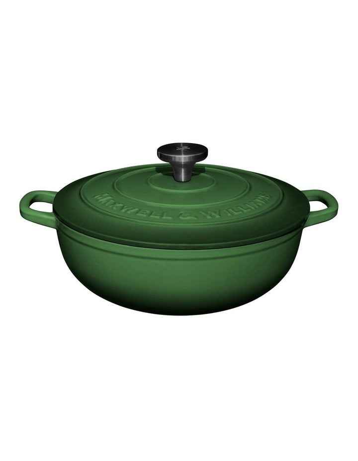Cast Iron Round Casserole 26cm/4L Gift Boxed in English Racing Green
