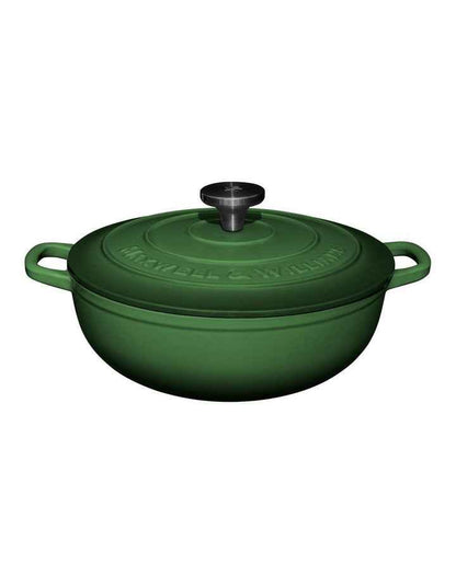 Cast Iron Round Casserole 26cm/4L Gift Boxed in English Racing Green