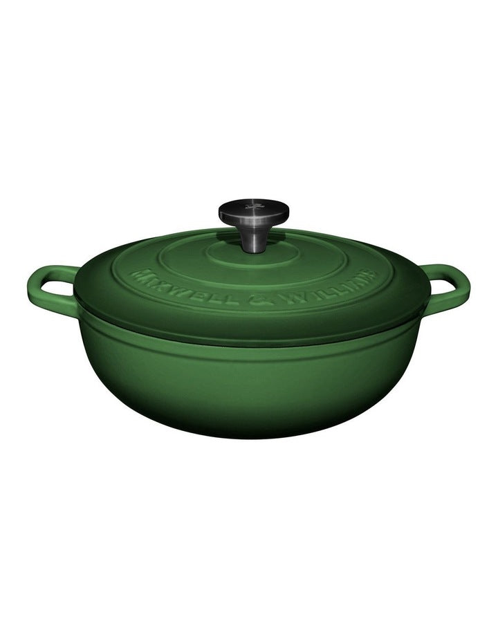 Cast Iron Round Casserole 26cm/4L Gift Boxed in English Racing Green