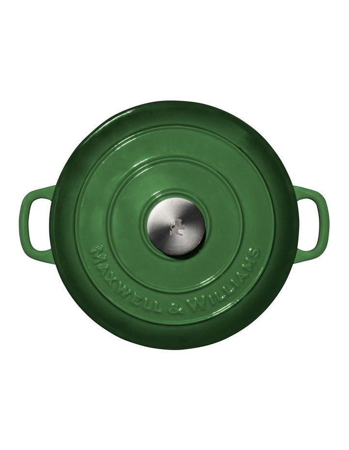 Cast Iron Round Casserole 26cm/4L Gift Boxed in English Racing Green