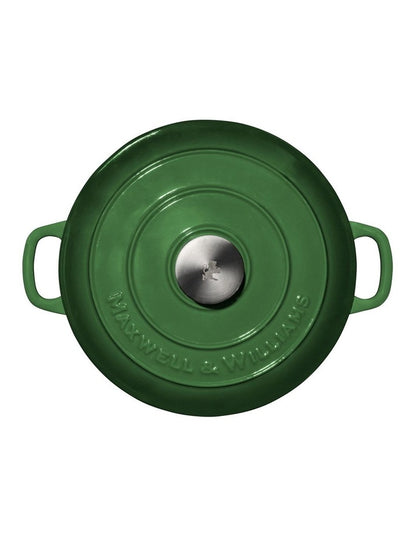 Cast Iron Round Casserole 26cm/4L Gift Boxed in English Racing Green
