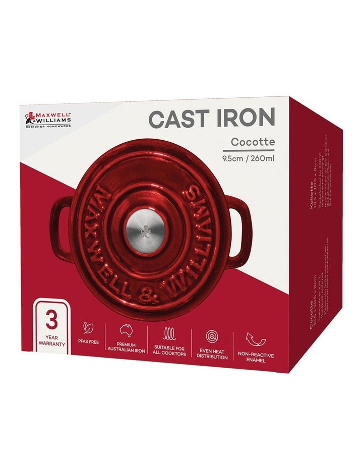 Cast Iron Cocotte 9.5cm/260ml Gift Boxed in Merlot