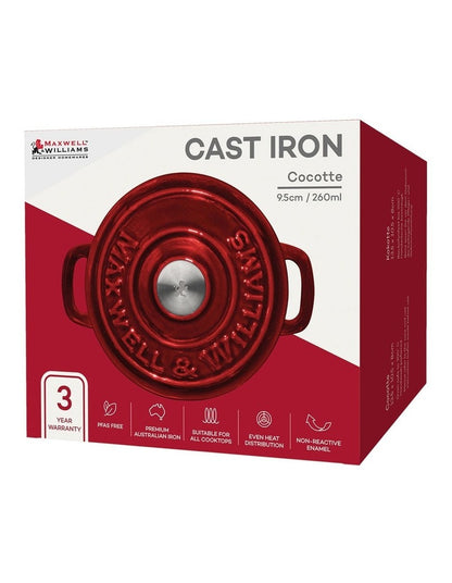 Cast Iron Cocotte 9.5cm/260ml Gift Boxed in Merlot