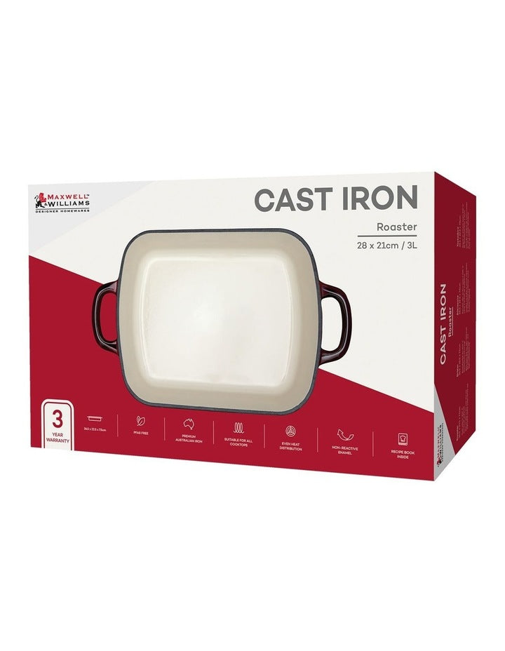 Cast Iron Roaster 28x21cm/3L Gift Boxed in Merlot