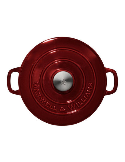 Cast Iron Round Casserole 24cm/3.3L Gift Boxed in Merlot