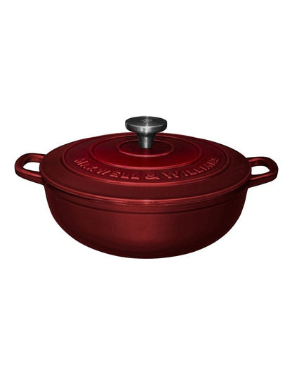 Cast Iron Round Casserole 26cm/4L Gift Boxed in Merlot