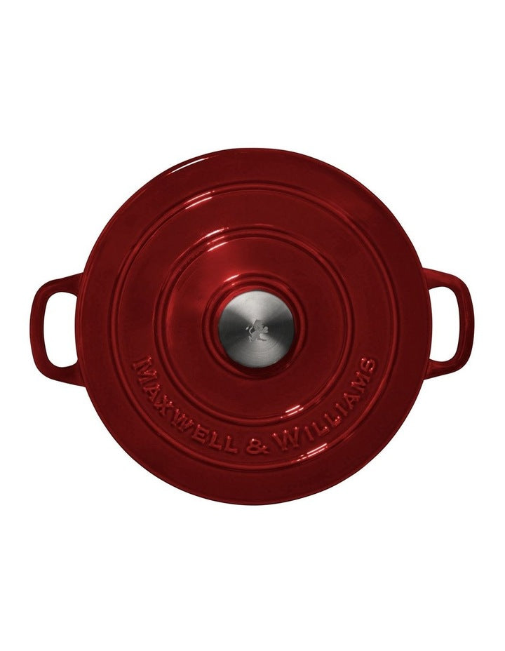 Cast Iron Round Casserole 26cm/4L Gift Boxed in Merlot