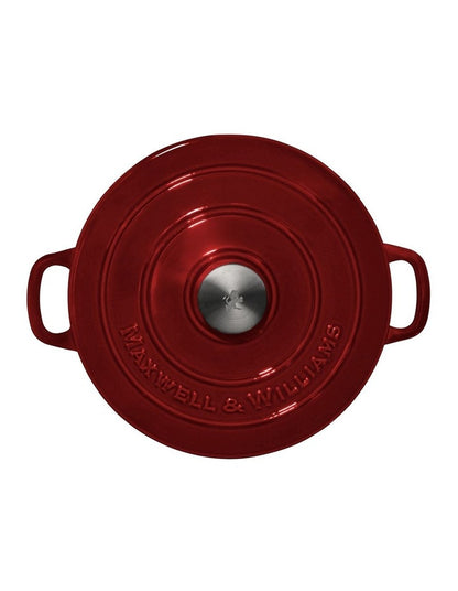 Cast Iron Round Casserole 26cm/4L Gift Boxed in Merlot