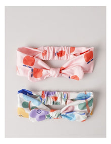 Apple & Floral Headband in Pink