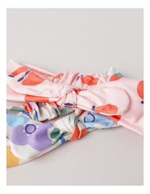 Apple & Floral Headband in Pink