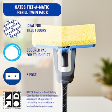 Oates Mop Tiltamatic Sponge Refill 2 pack