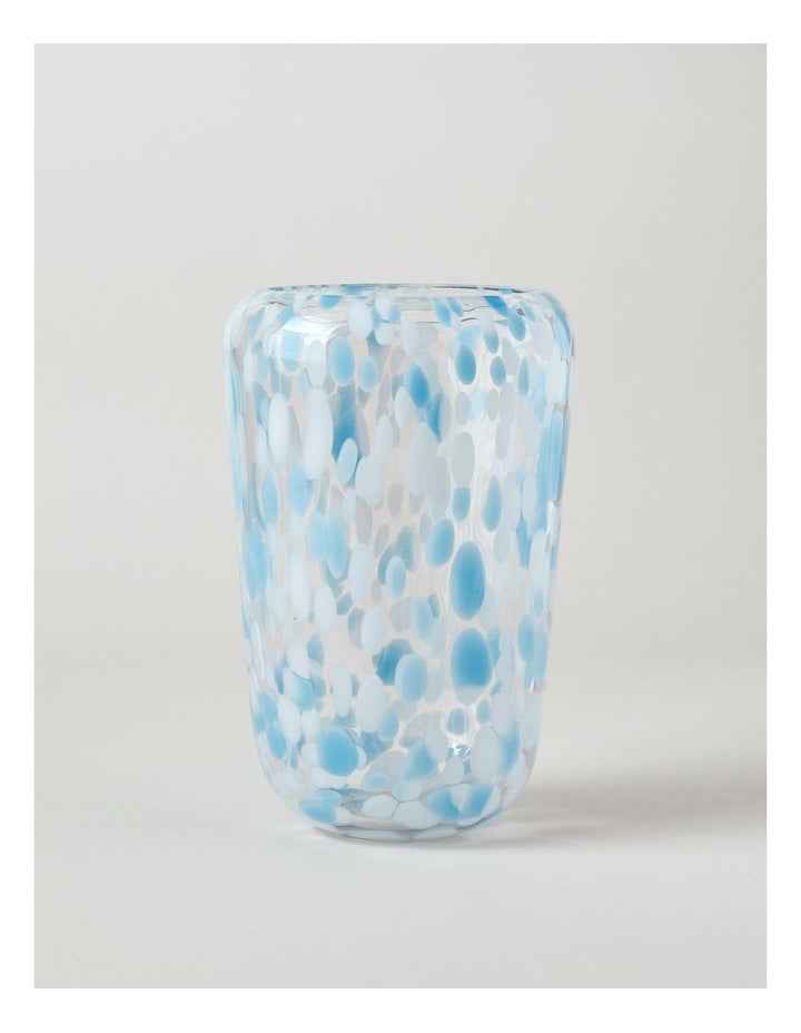 Confetti Glass Vase 25cm in Blue