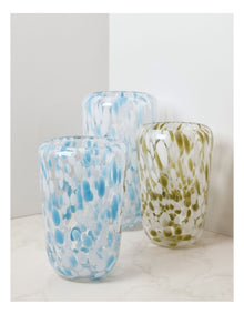 Confetti Glass Vase 25cm in Blue