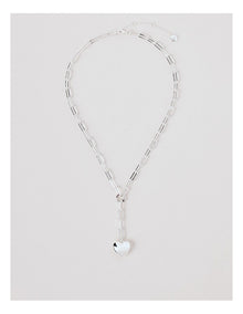Heart Drop Chain in Silver