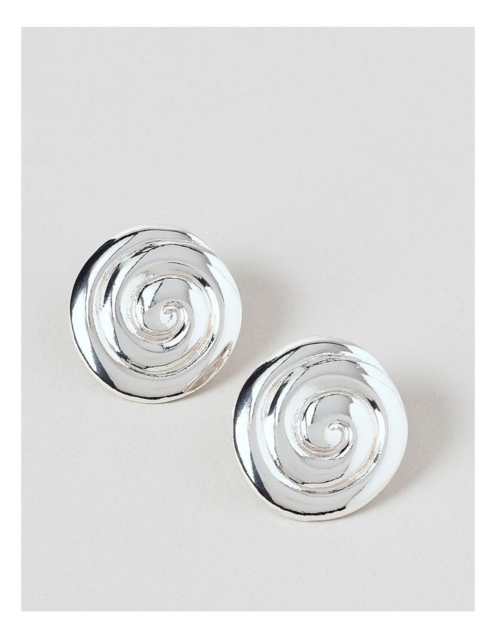 Swirl Stud in Silver