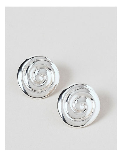 Swirl Stud in Silver