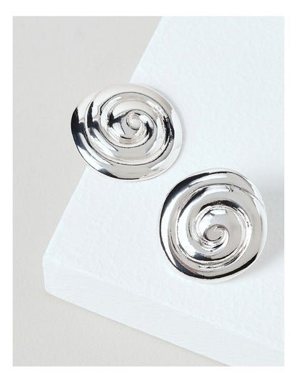 Swirl Stud in Silver