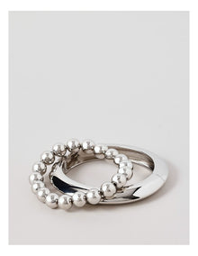 Smooth & Beads 2Pk Bangle in Gunmetal