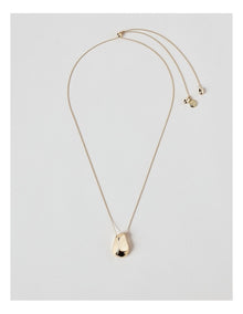 Long Pendant Drop Necklace in Gold