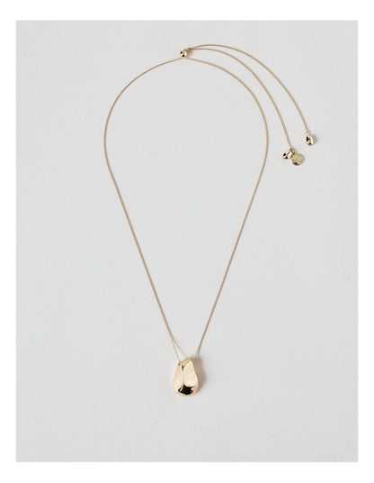 Long Pendant Drop Necklace in Gold