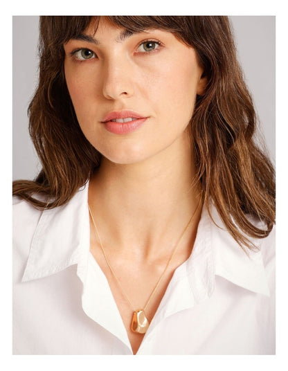 Long Pendant Drop Necklace in Gold