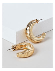 Textured Half Hoop Earrings in Gold