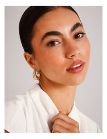 Textured Half Hoop Earrings in Gold