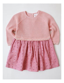 Frill Knit Dress in Blush