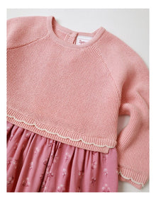 Frill Knit Dress in Blush