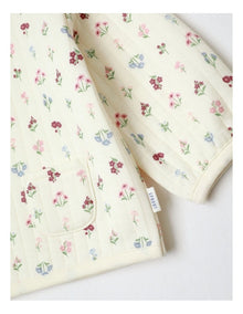 Floral Quilted Sweat Top in Bone