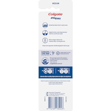 Colgate Toothbrush Zig Zag Medium Daily Clean Value 3 pack