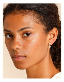Dainty Shell & Pearl Earrings in Gold