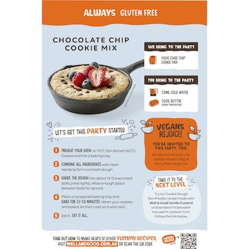 Well & Good Gluten Free Chocolate Chip Cookie Mix 400g