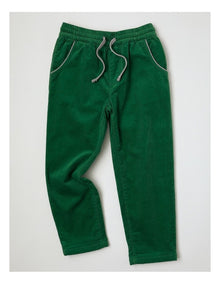 Pull On Jersey Lined Cord Pant in Green
