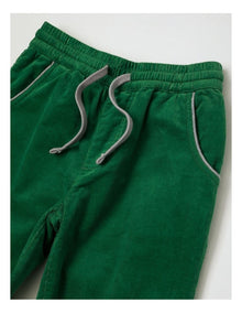 Pull On Jersey Lined Cord Pant in Green