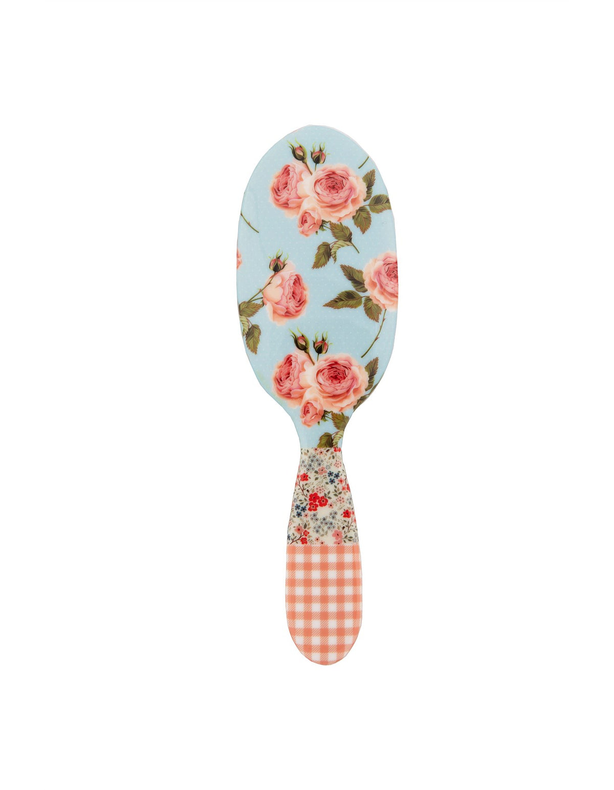 Large Mixed Bristle Brush - Pink Gingham