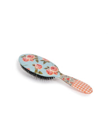 Large Mixed Bristle Brush - Pink Gingham