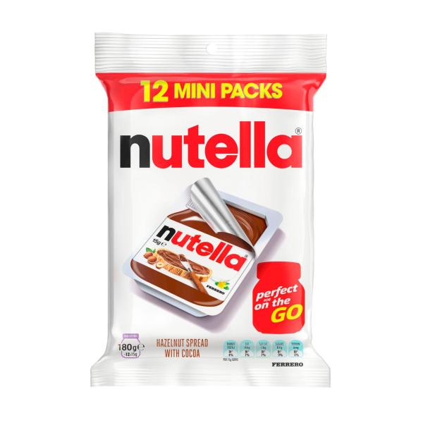 NUTELLA SPREAD CHOC HAZELNUT 12 PACK 180G