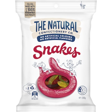 The Natural Confectionery Co. Snakes Lollies 230g