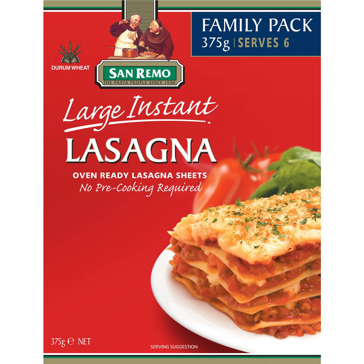 San Remo Lasagne Pasta Instant Large Fam Pack 375g